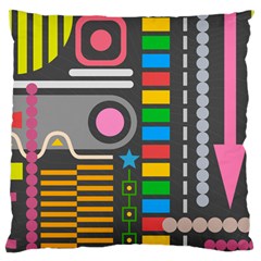 Abstract Background Colors Shapes Standard Flano Cushion Case (one Side) by Pakrebo