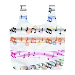 Music Background Music Note Full Print Recycle Bag (l) by Pakrebo