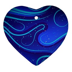 Wavy Abstract Blue Ornament (Heart)