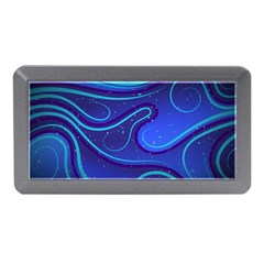 Wavy Abstract Blue Memory Card Reader (mini) by Pakrebo