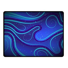 Wavy Abstract Blue Double Sided Fleece Blanket (Small) 