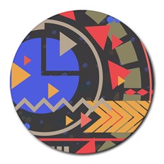 Background Abstract Colors Shapes Round Mousepads by Pakrebo