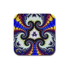 Abstract Texture Fractal Figure Rubber Square Coaster (4 Pack)  by Pakrebo