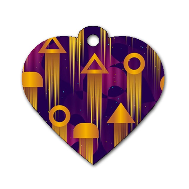 Background Pattern Non Seamless Dog Tag Heart (One Side)