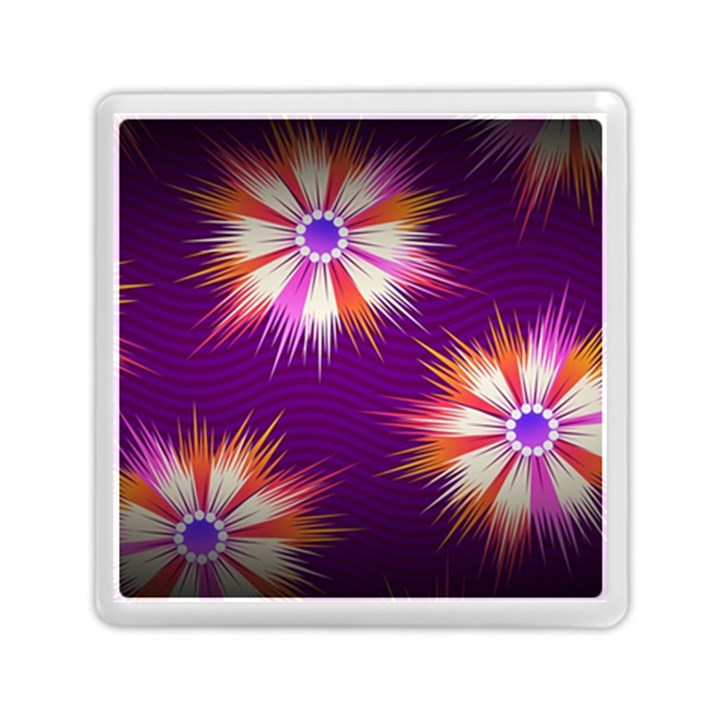 Floral Non Seamless Pattern Purple Memory Card Reader (Square)