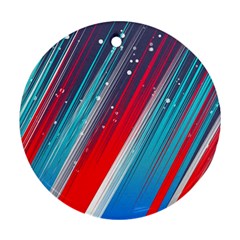 Abstract Red White Blue Feathery Ornament (round)