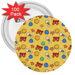 Crabs Pattern 3  Buttons (100 Pack)  by Valentinaart