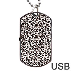 3d Leopard Print Black Brown Dog Tag Usb Flash (two Sides) by LoolyElzayat