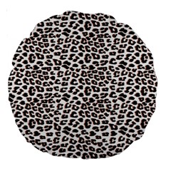 3d Leopard Print Black Brown Large 18  Premium Round Cushions by LoolyElzayat