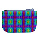 Groovy Green Orange Blue Yellow Square Pattern Large Coin Purse Back