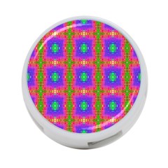 Groovy Purple Green Pink Square Pattern 4-port Usb Hub (one Side) by BrightVibesDesign