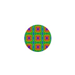 Groovy Purple Green Blue Orange Square Pattern 1  Mini Magnets by BrightVibesDesign