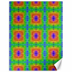 Groovy Purple Green Blue Orange Square Pattern Canvas 12  X 16  by BrightVibesDesign