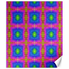 Groovy Pink Blue Yellow Square Pattern Canvas 20  X 24  by BrightVibesDesign