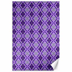 Argyle Large Purple Pattern Canvas 20  X 30  by BrightVibesDesign