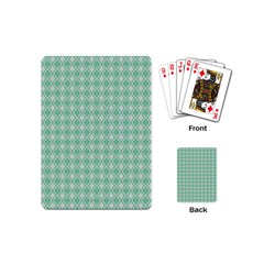 Argyle Light Green Pattern Playing Cards Single Design (mini) by BrightVibesDesign