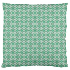 Argyle Light Green Pattern Large Cushion Case (one Side) by BrightVibesDesign