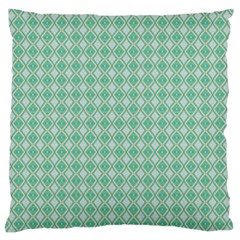 Argyle Light Green Pattern Large Flano Cushion Case (two Sides) by BrightVibesDesign