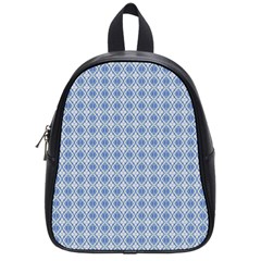 Argyle Light Blue Pattern School Bag (small) by BrightVibesDesign