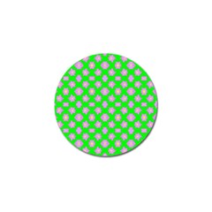 Modern Pink Flowers  On Green Golf Ball Marker (10 Pack)