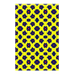 Modern Dark Blue Flowers On Yellow Shower Curtain 48  x 72  (Small) 