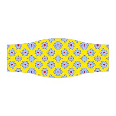 Modern Blue Flowers  On Yellow Stretchable Headband by BrightVibesDesign