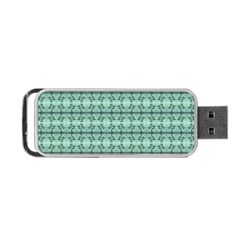 Cute Flowers Vines Pattern Pastel Green Portable Usb Flash (two Sides) by BrightVibesDesign