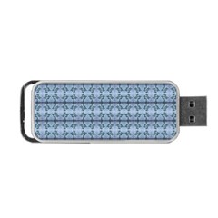 Cute Flowers Pattern Pastel Blue Portable Usb Flash (two Sides) by BrightVibesDesign