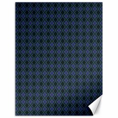 Argyle Dark Purple Black Pattern Canvas 18  X 24  by BrightVibesDesign