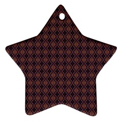 Argyle Dark Purple Yellow Pattern Ornament (star)