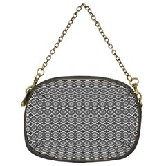 Ornate Oval Pattern Grey Black White Chain Purse (two Sides) by BrightVibesDesign