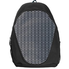 Ornate Oval Pattern Grey Black White Backpack Bag by BrightVibesDesign