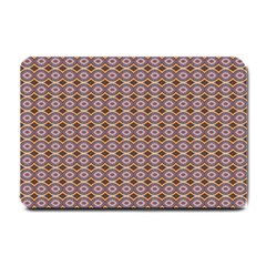 Ornate Oval  Pattern Yellow Blue Small Doormat  by BrightVibesDesign