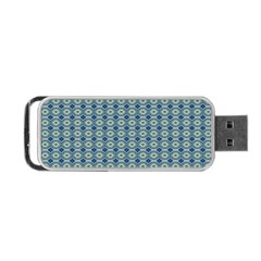 Ornate Oval  Pattern Blue Orange Portable Usb Flash (two Sides) by BrightVibesDesign
