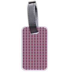 Ornate Oval  Pattern Red Pink Luggage Tag (two Sides) by BrightVibesDesign