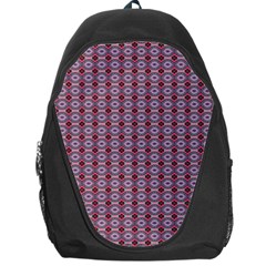 Ornate Oval  Pattern Red Pink Backpack Bag by BrightVibesDesign