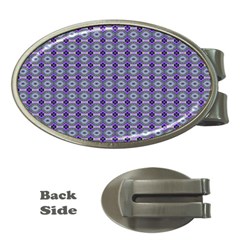 Ornate Oval Pattern Purple Green Money Clips (oval) 