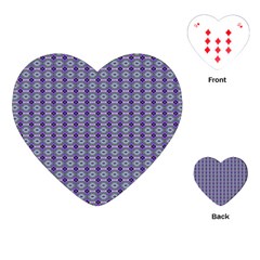Ornate Oval Pattern Purple Green Playing Cards Single Design (heart) by BrightVibesDesign