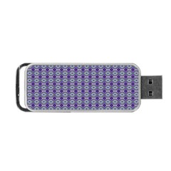 Ornate Oval Pattern Purple Green Portable Usb Flash (two Sides) by BrightVibesDesign
