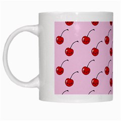 Kawaii Cherries Red Pattern White Mugs by snowwhitegirl