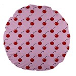 Kawaii Cherries Red Pattern Large 18  Premium Round Cushions Back