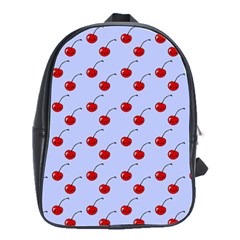 Kawaii Cherries Blue Pattern School Bag (large)