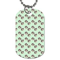 Kawaii Dougnut Green Pattern Dog Tag (one Side) by snowwhitegirl