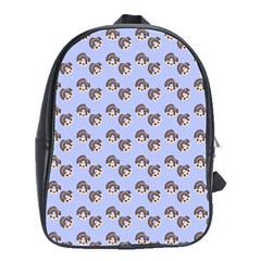 Kawaii Dougnut Blue Pattern School Bag (large)