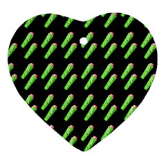 Ice Freeze Black Pattern Heart Ornament (Two Sides)