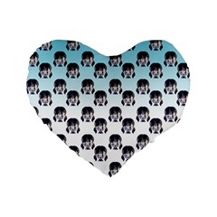 Forest Girl Gradient Blue Standard 16  Premium Flano Heart Shape Cushions by snowwhitegirl