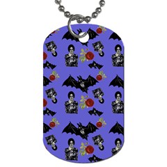 Goth Bat Floral Dog Tag (two Sides)