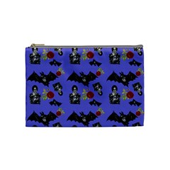 Goth Bat Floral Cosmetic Bag (medium) by snowwhitegirl