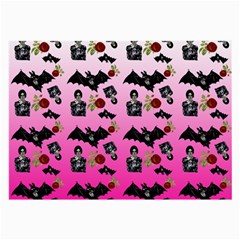 Pink Gradient Bat Pattern Large Glasses Cloth