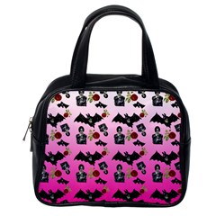 Pink Gradient Bat Pattern Classic Handbag (one Side) by snowwhitegirl